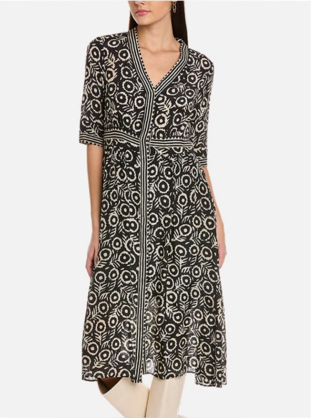 Sea New York Emi Midi Dress in Black